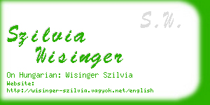 szilvia wisinger business card